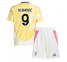 Juventus Dusan Vlahovic #9 Koszulka Wyjazdowa dzieci 2024-25 Krótki Rękaw (+ krótkie spodenki)